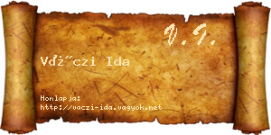 Váczi Ida névjegykártya